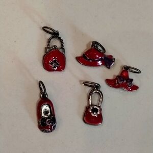 Red Hat Society Charms Ladies Shoe Bow Purse Purple Bow Silver Trim 5 Collection